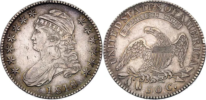 [Complete Set]1807-1836 50c Liberty Capped Bust Lettered Edge Silver Half Dollar, 20 pieces