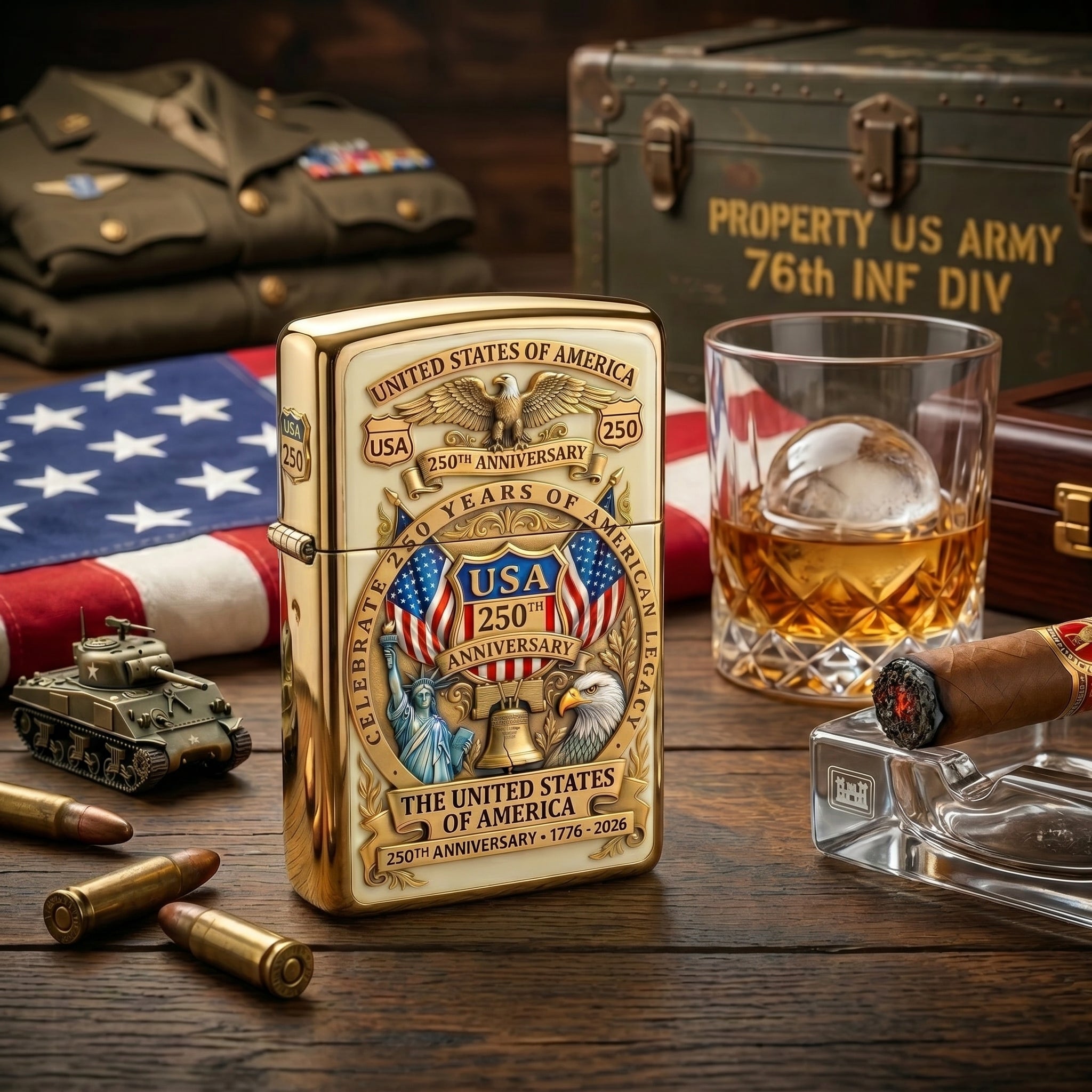 USA 250th Anniversary Commemorative Lighter (1776–2026)🎁