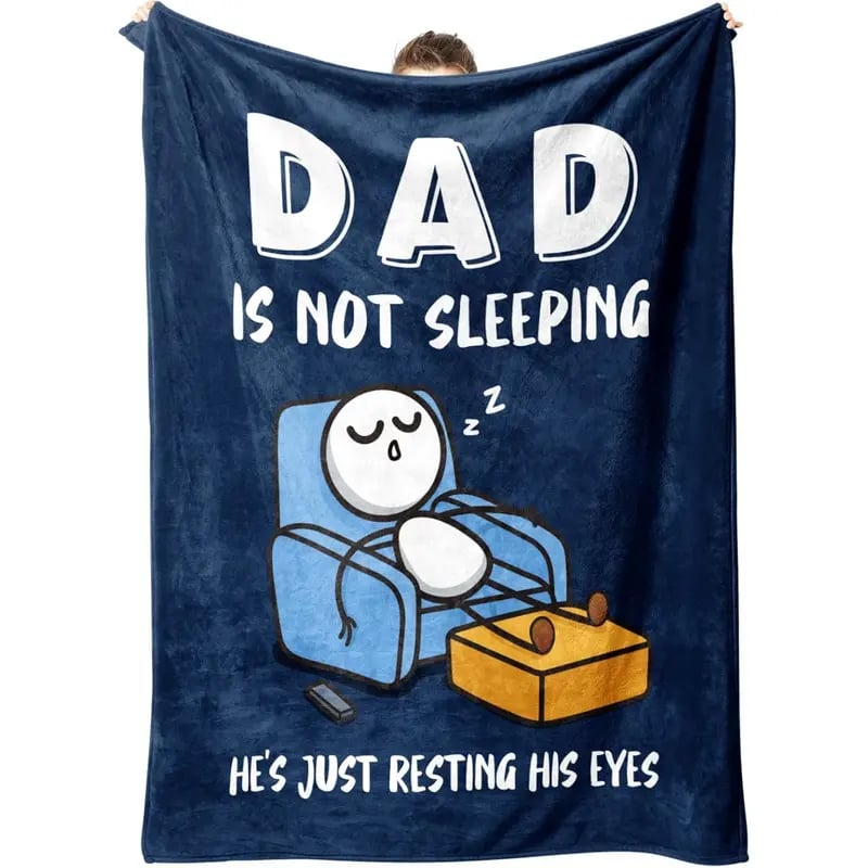 🔥Dad Is Not Sleeping Funny Flannel Blanket